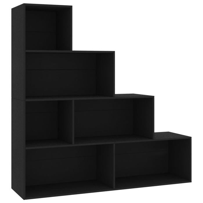 vidaXL Bibliothèque/Séparateur de pièce Noir Bois d’ingénierie 800658