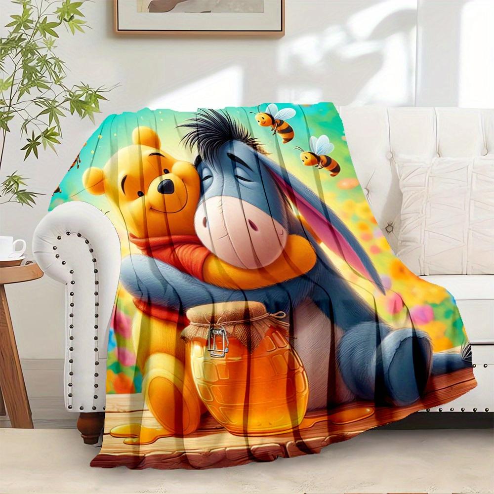 

1pc Flannel Winnie the Pooh and Eeyore Cuddly Bear Plush Toy - Great for bedding blanket, sofa cover, gift idea, home decor, 75x90cm