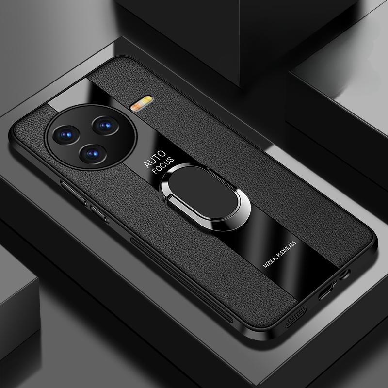 

Магнитный чехол-подставка с кольцом для Redmi K80 Pro, роскошный кожаный противоударный бампер для телефона Redmi K70 Pro K70 Ultra Redmi K80 чёрный