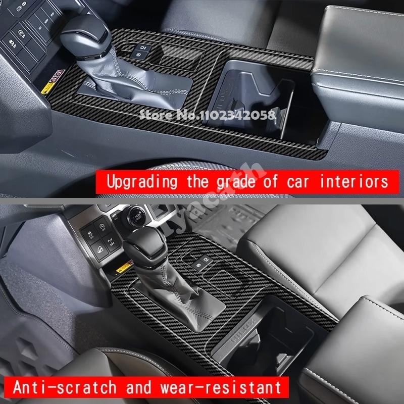 RHD FOR TOYOTA HILUX 2026 2027 ABS carbonfiber center control Gear Shift  front water Cup Holder Decoration Panel cover sticker