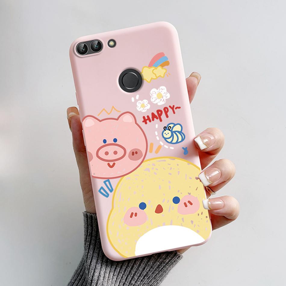 For Huawei P Smart 2018 Case Cute Cat Bear Cartoon Frog Soft Cover For Huawei P Smart FIG-LX1 5.65 Inch Case Coque Fundas Shell