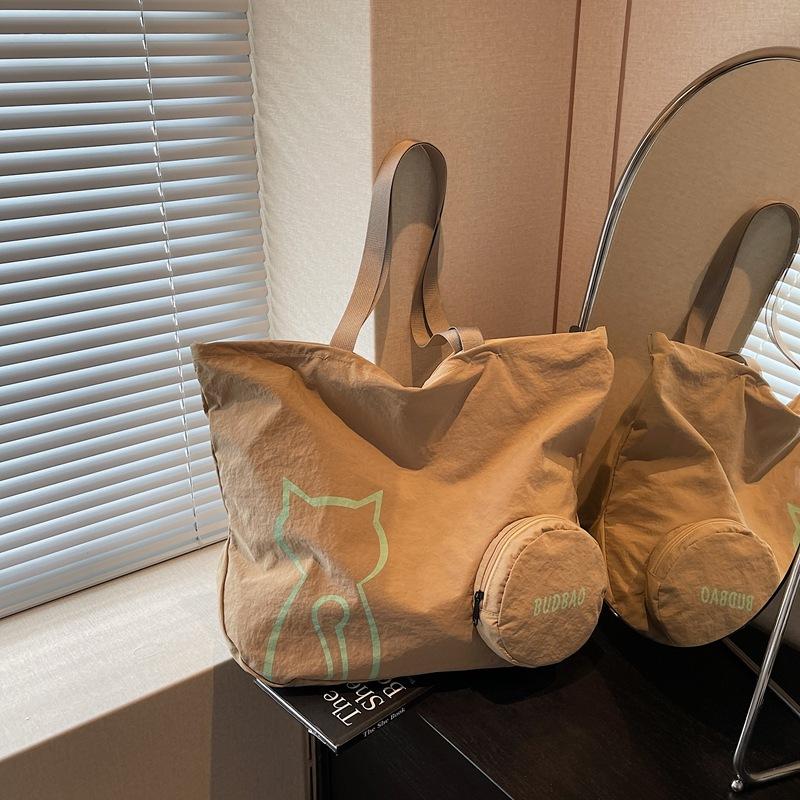 Foldable tote bag women's large-capacity storage shoulder bag sports fitness yoga bag handbag