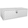 Underbody Truck Box, 48"×24"×24" Pickup Storage Box, Heavy Duty Aluminum Diamond Plate Tool Box with Lock and Keys, Waterproof Trailer Storage Box