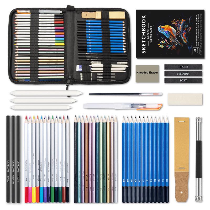 Professional Fine Arts Sketch & Colored Pencils Set - Creative Toolkit for Drawing & Painting