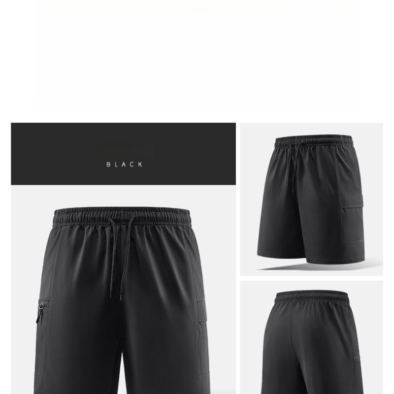 Summer New Workwear Shorts Ice Silk Quick-Dry Shorts Men's American Style Mid-Length Shorts Multi-Pocket