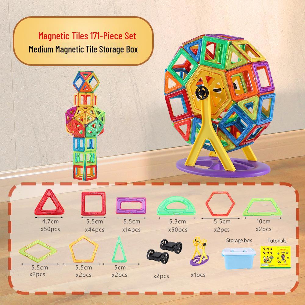 Xinming Large Magnetic Building Blocks - Colorful Educational Tiles & Sticks