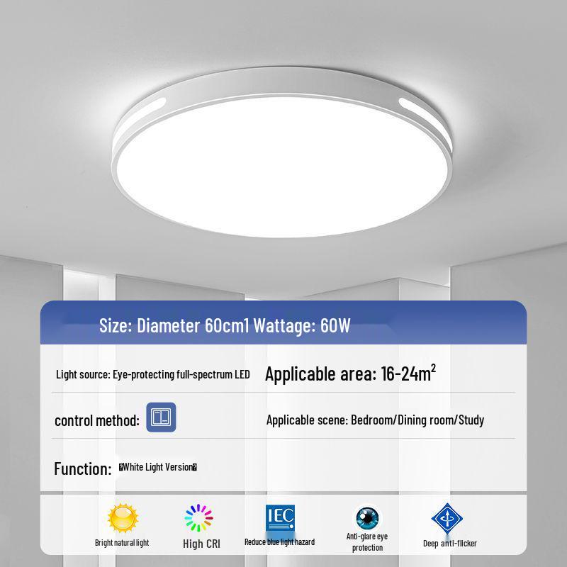 LED Ceiling Light: Ultra-Thin, Modern Round Lighting for Living Room, Bedroom, Dining, and Study Rooms