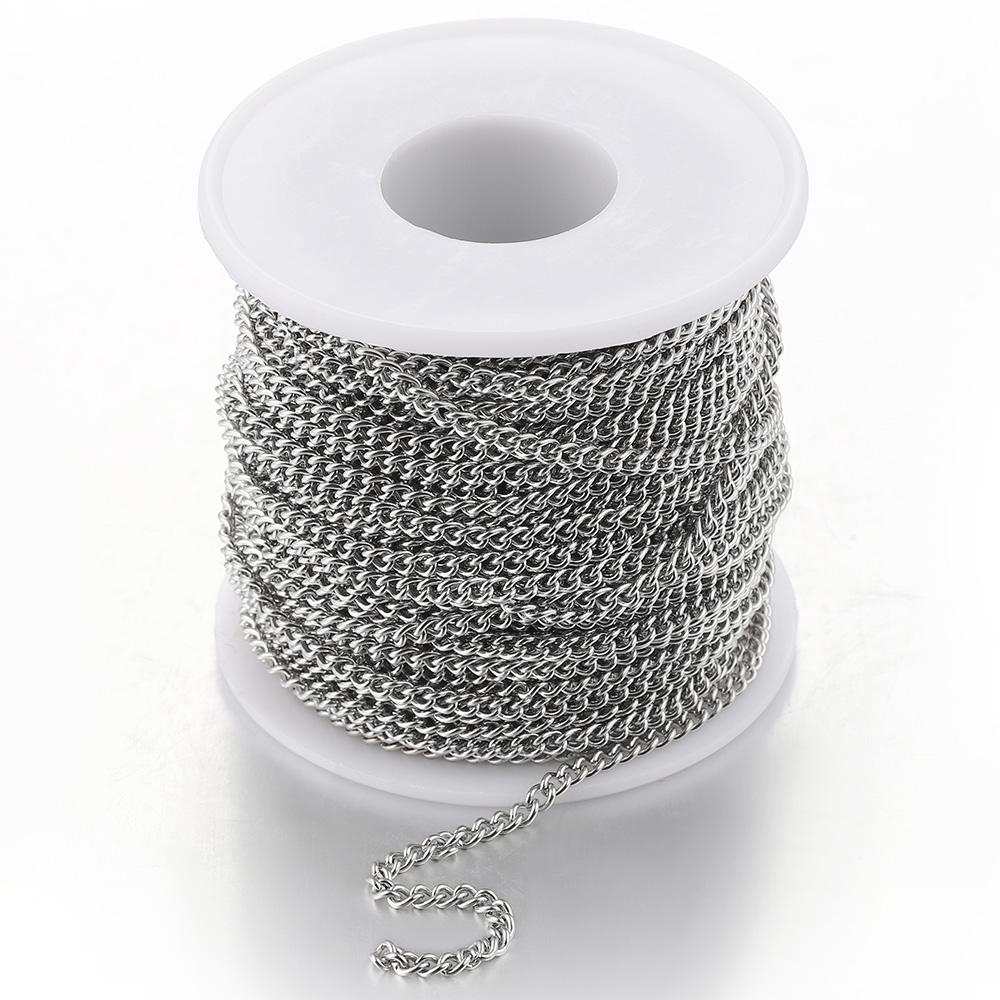 

2Meters 2.0/2.5/3mm Gold Color Stainless Steel Flat Cable Necklace Chains for Bracelet Jewelry DIY Making Components Wholesale 2.0 mm