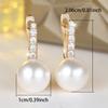 Sparkling Diamond Zircon Pearl Earrings, Temperament Daily White Earrings Women
