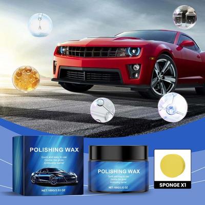 Cera Polidora para Carro Cera Refinadora de Tinta de Carro 100g Remoção de Arranhões Automotivos Com Esponja Pasta de Reparo Para Cuidado da Pintura