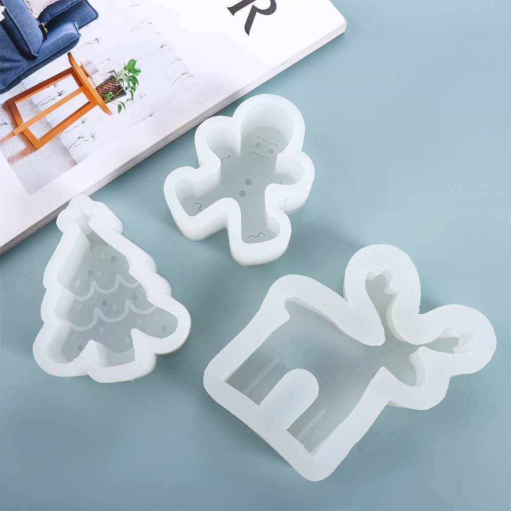 Man Christmas Tree DIY Crafts Elk Baking Mould Soap Making Tool Candle Mold Christmas Decor