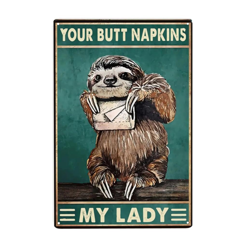 pc Vintage Sloth Metal Sign Thats What I Do I Read Book I Know Things for Home Wall Decor Mural Inspirational Quotes x Inch