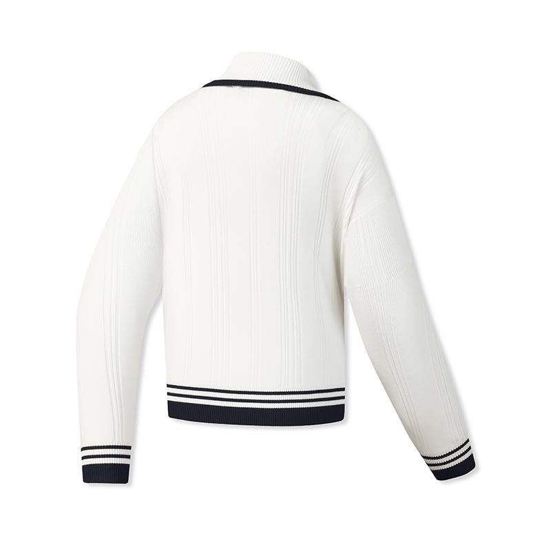 Fila Τένις Μόδα Κλασικό Μινιμαλιστικό Αθλητικό Χαλαρό Στυλ Τένις Χαλαρό Μισό Φερμουάρ Ευέλικτο Πλεκτό Μακρυμάνικο Πουλόβερ Γυναικείο πουλόβερ A11W613402FWT