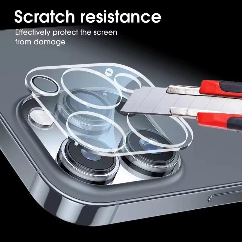 For iPhone 15 Pro/iPhone 15 Pro Max Camera Lens Protector WANLONFENG Full Coverage HD Clear Lens Film with Cleaning Cloth