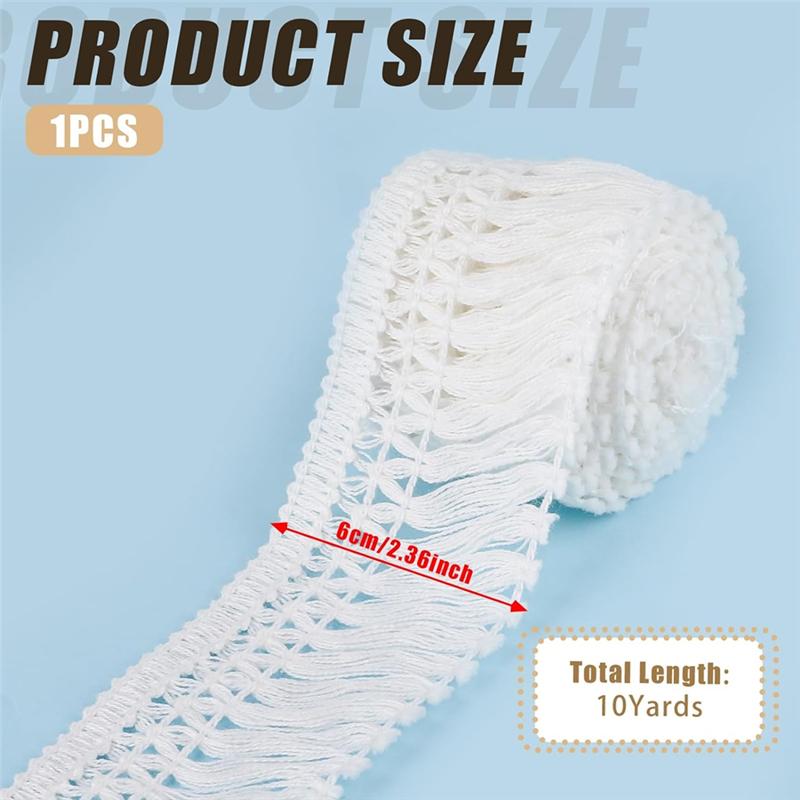2025 Trend 10 Yards 2,3 Zoll Breit Quastenfransenbesatz Nähen Fransenbesatz Boho Langer Fransenbesatz Für Kleidung Lampenschirm Vorhang Craf