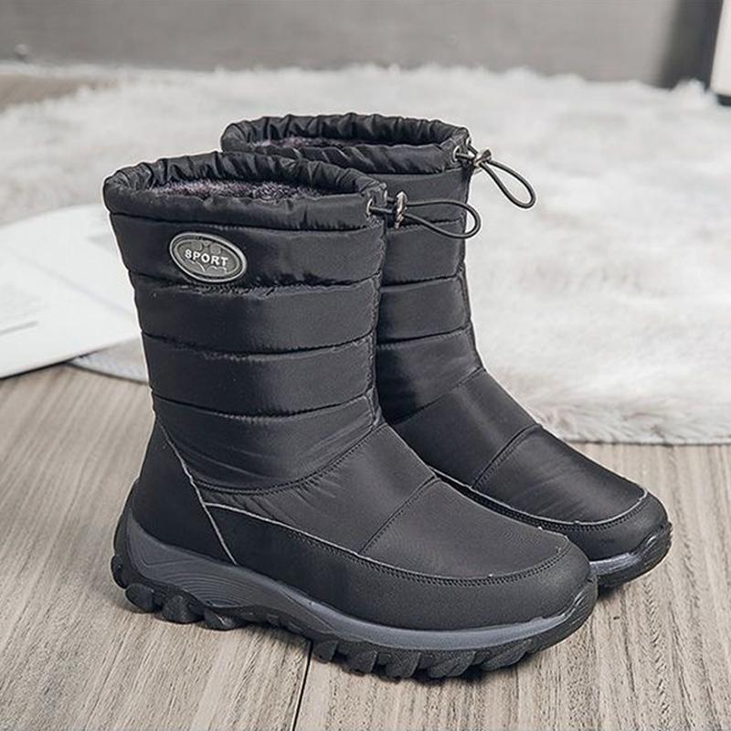 2025 Winter Shoes Women Snow Boots Flat Waterproof Warm Plush Fashion Ladies Ankle Boots Soft Comfortable Plus Size 42