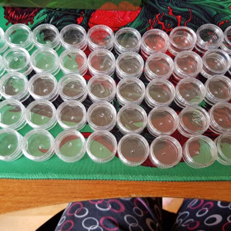 50pcs Clear Cream Jar Mini Cosmetic Bottles Containers Transparent Pot For Nail