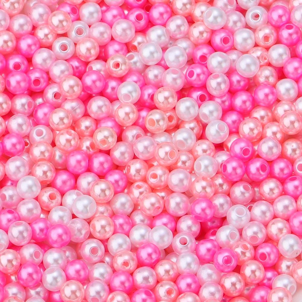 50-1000pcs/Lot 3/4/5/6/8/10/12mm Round Acrylic Plastic Beads ABS Imitation Pearl Beads Loose Spacer Bead For Jewelry Making