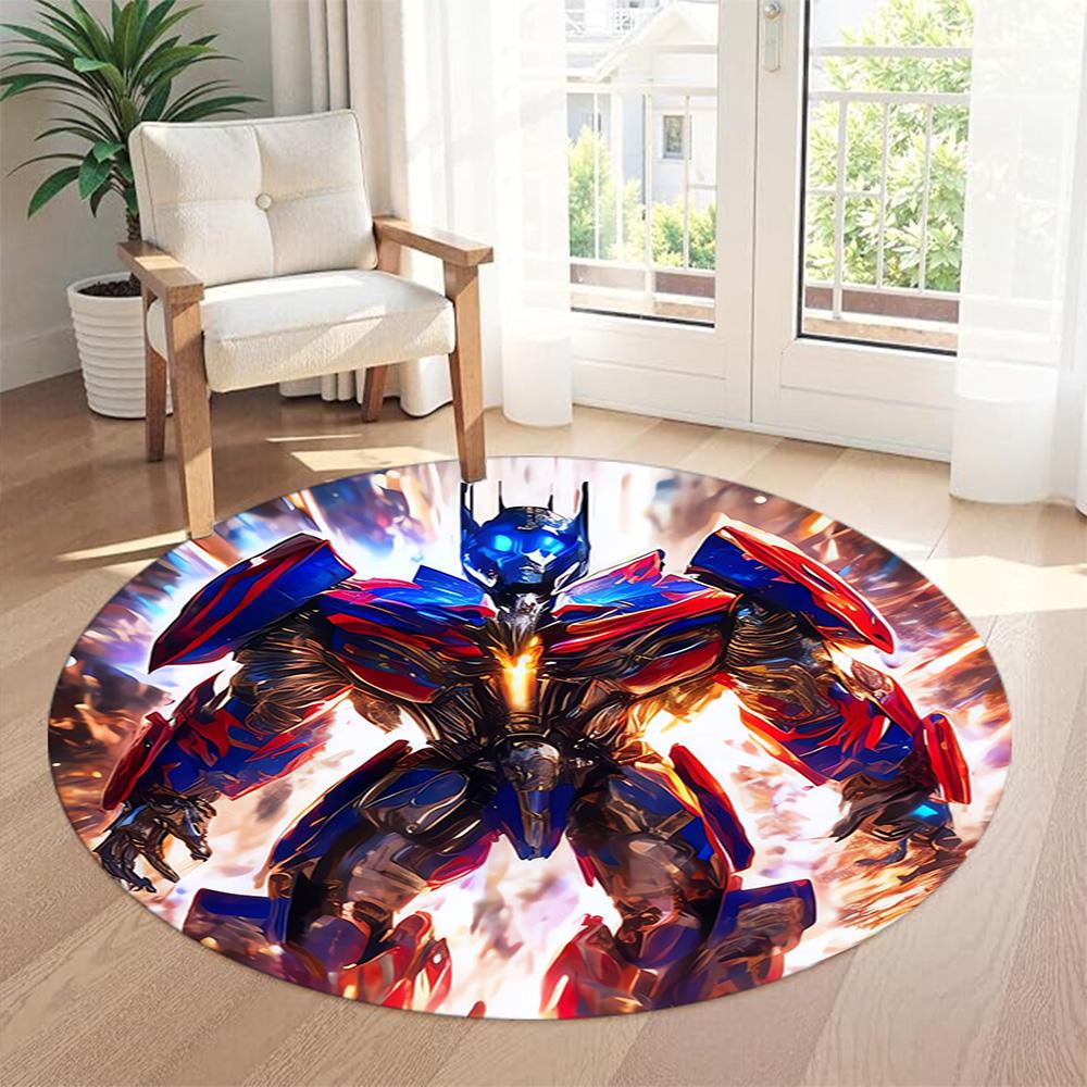 Transformers Round Carpet Suitable for Dining Room Game Room Foyer Kitchen Anti-slip Round Rug Office Home Decor