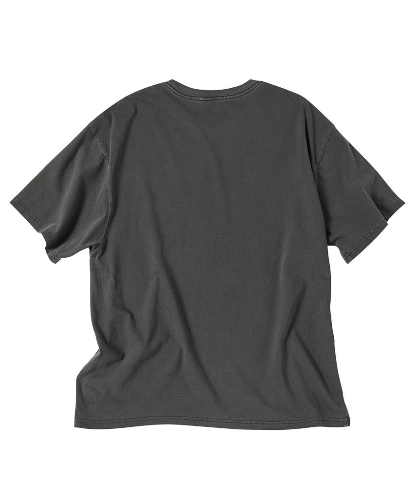 TRAVEL Field Stamp Pigment Short Sleeve T-Shirt Black Charcoal