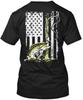 Fishing S Usa Flag T-Shirt Made In the USA Size To 5XL