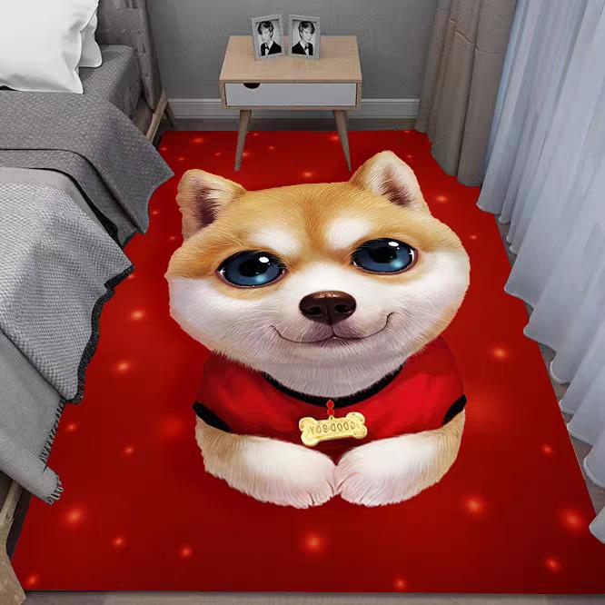 Animal Theme Bedroom Carpet Adorable Puppy Pattern Soft Non Slip Floor Mat for Kids Room Nursery Home Decor Set
