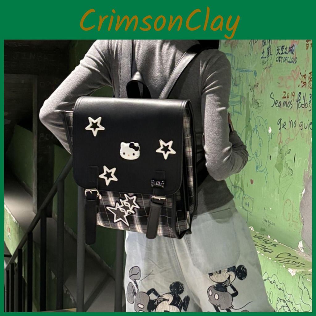 Pentagram Pattern Grid Fashion Backpack For Students And Daily Use