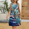 Women's Casual Fashion Breathable Flower Printed Vest Dress With Pockets