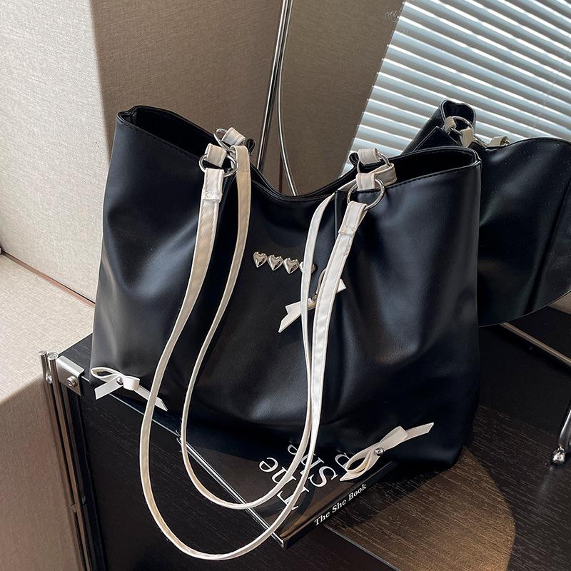 

Большая вместительная сумка для женщин с бантами, новая текстура и модная повседневная сумка для студентов колледжа на занятия