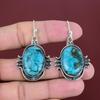 Tibetan Turquoise Earring Natural Gemstone Earrings 925 Sterling Silver Earring Handmade Jewelry Antique Earring Gifts For Mom Women Earring