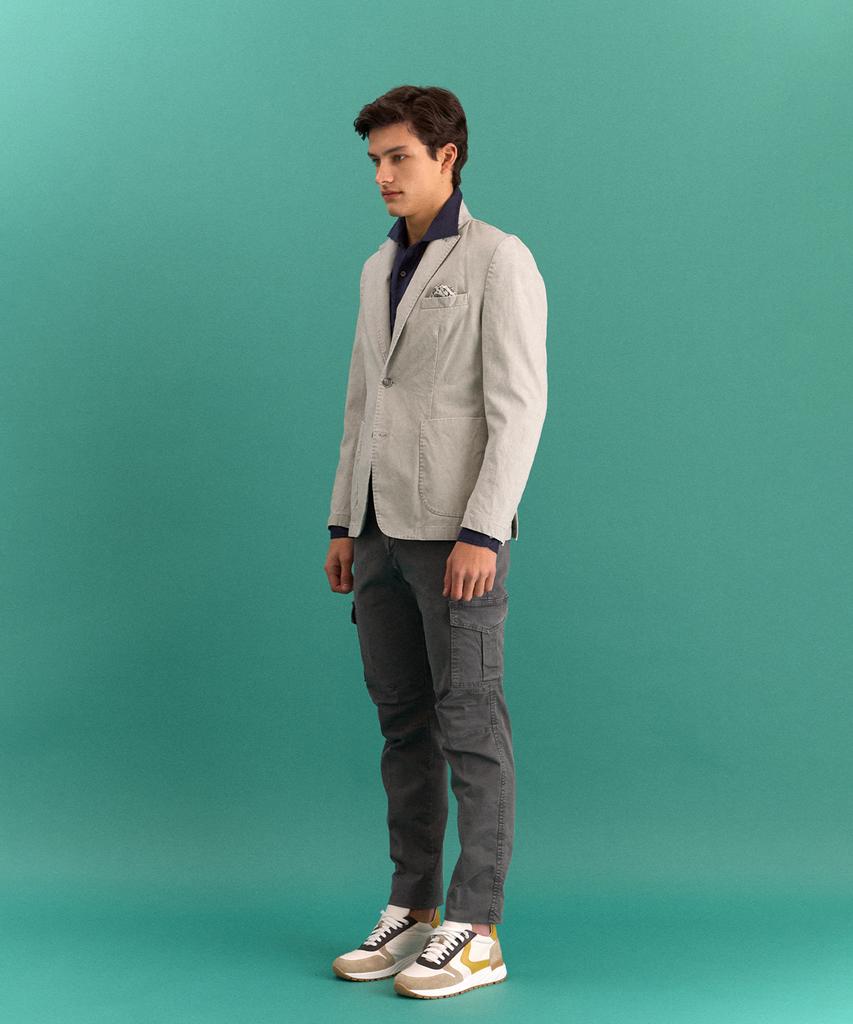Panicale Grey Stone Washed Cotton Jacket
