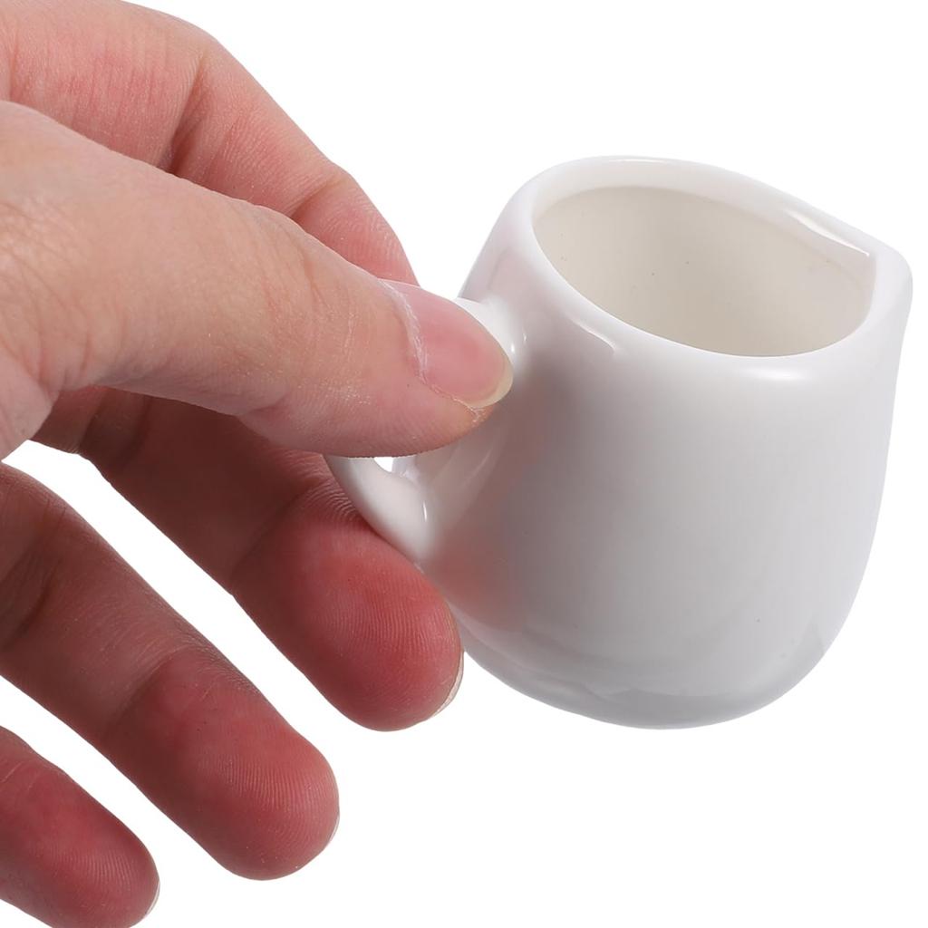 Luxshiny 6-Piece Ceramic Milk Pitcher, Small Mini Sauce Jug, Coffee Creamer, Easy-to-Use Milk Cup for Home and Restaurant Use