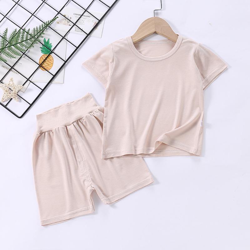 Children's Pajamas Modal Short Sleeved Suit Summer Pajamas Children's Clothing Waist Belly Protection Home Clothes