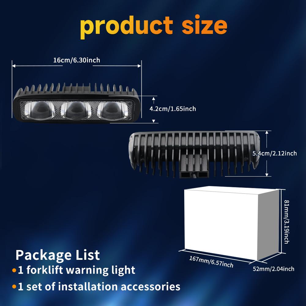 LED Forklift Warning Light - High Brightness Waterproof Dual Color Red & Blue Warning Light Energy Saving and Easy Installation