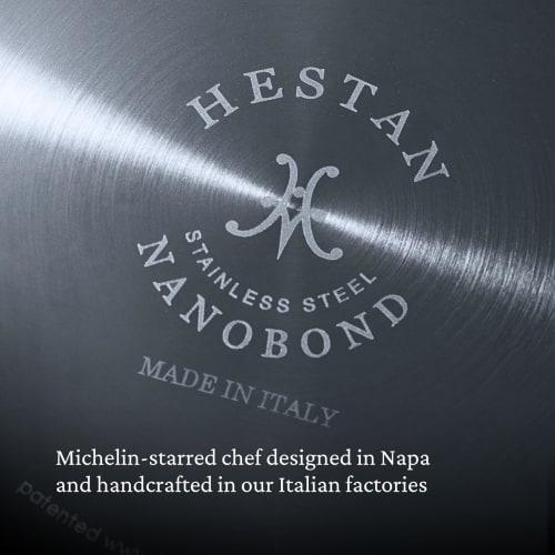 Meyer HTN-P22 22cm Stainless Steel Frying Pan with Titanium Coating, Induction Compatible, Made In Italy, "Hestan Nanobond
