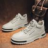 British shoes autumn and winter leather surface breathable locomotive leather boots tide high top casual board shoes