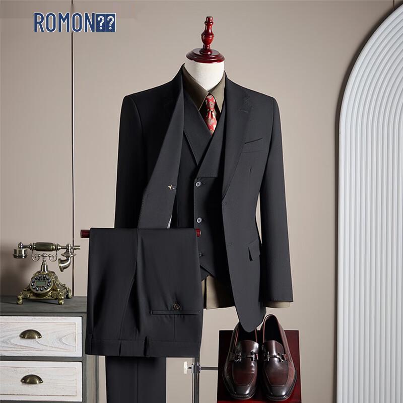 ROMON Men's Modal Wool Business Suit Set