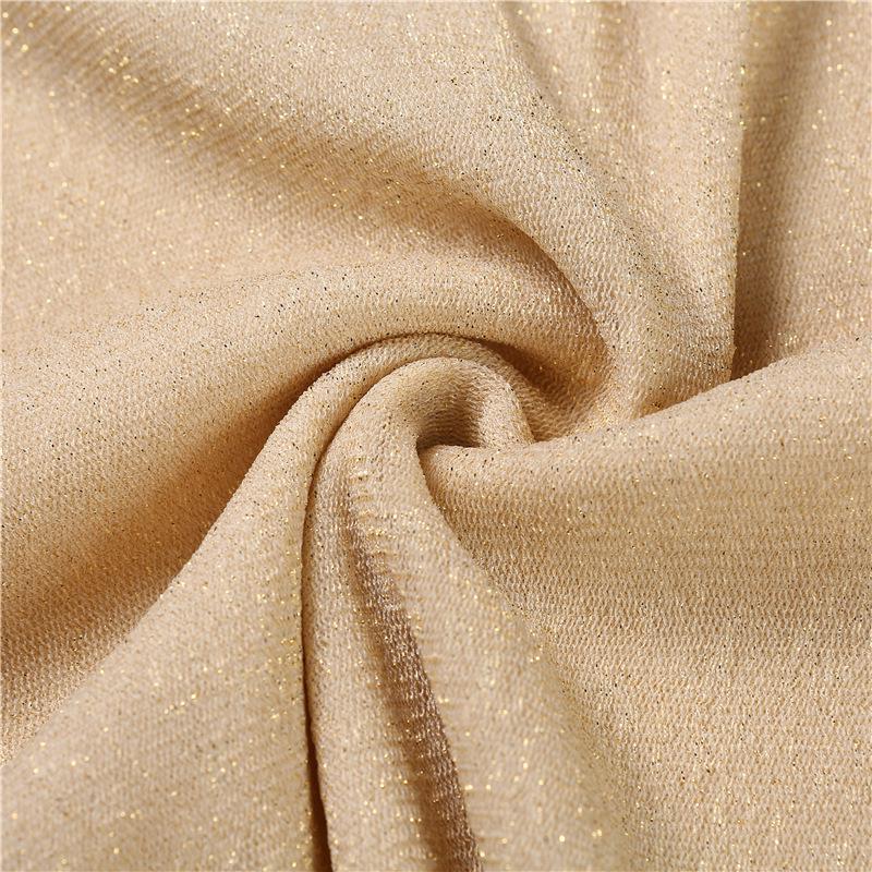 2024 Damen High-Neck Patchwork Mesh Top mit Gold- & Silberfäden - Vielseitige Langarm See-Through Basisschicht