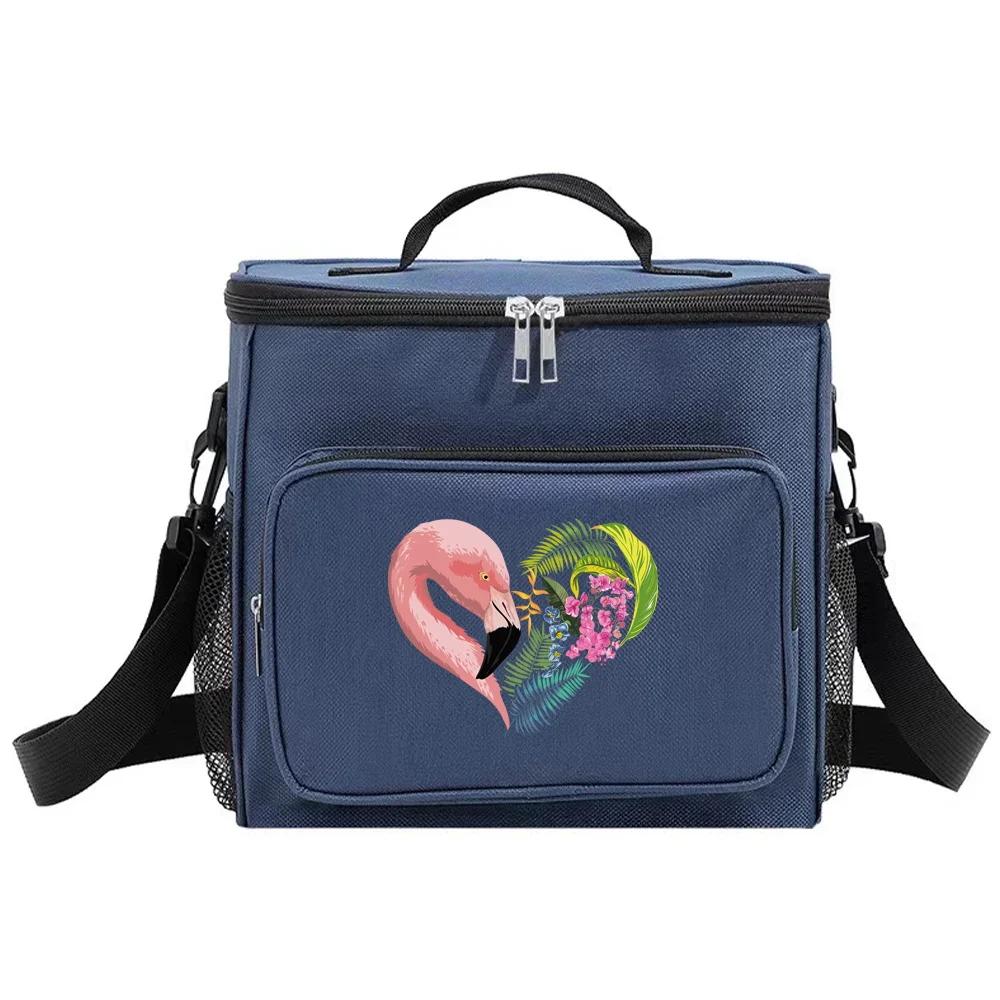 Thermal Organizer Handbag Insulated Lunch Bags Cooler Box for Student Portable Waterproof Camping Storage Boxes Love Printing