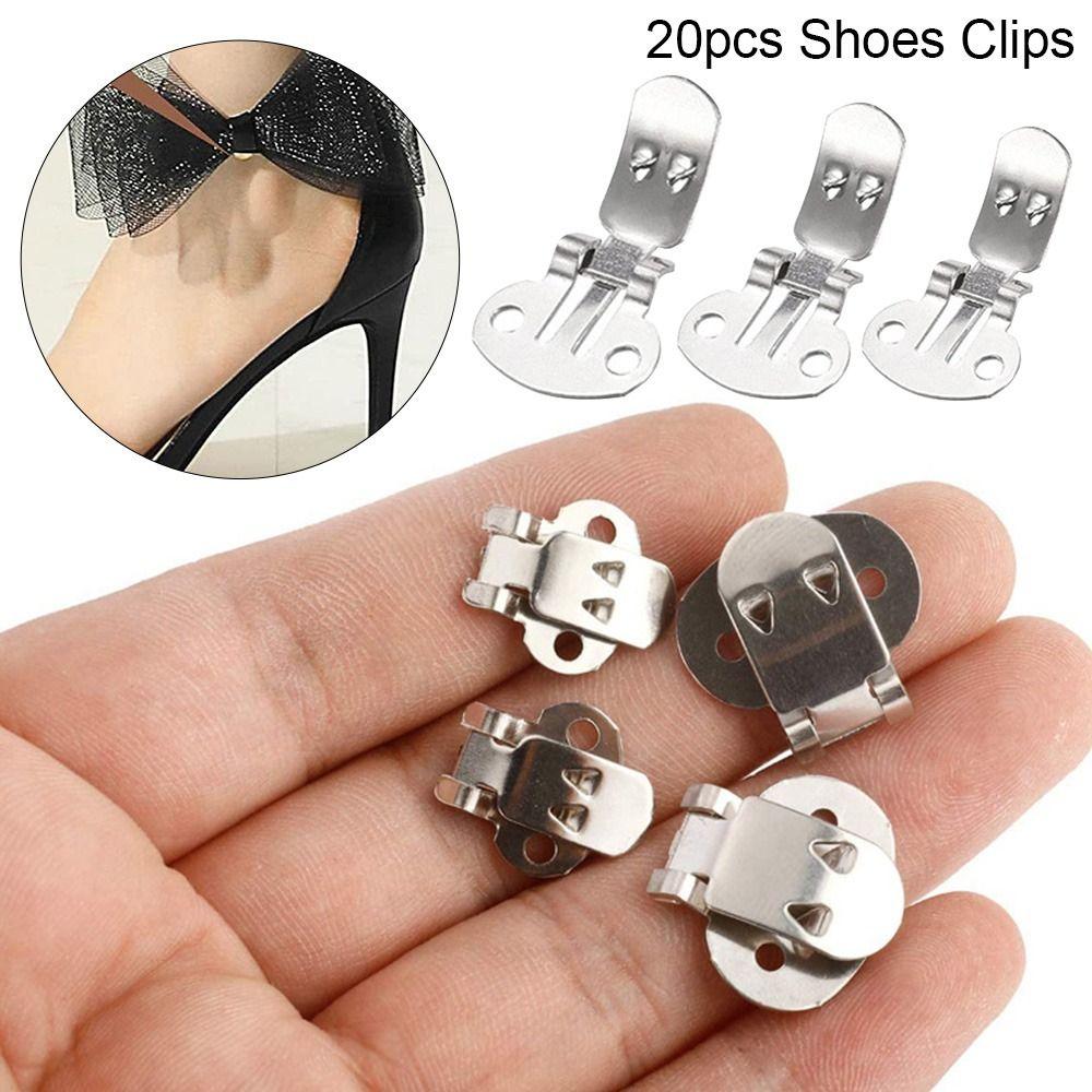 20Pcs/lot Practical Shoes Accessories Silver Shoe Buckles Shoes Ornament Holder Shoes Flower Clips Clamp