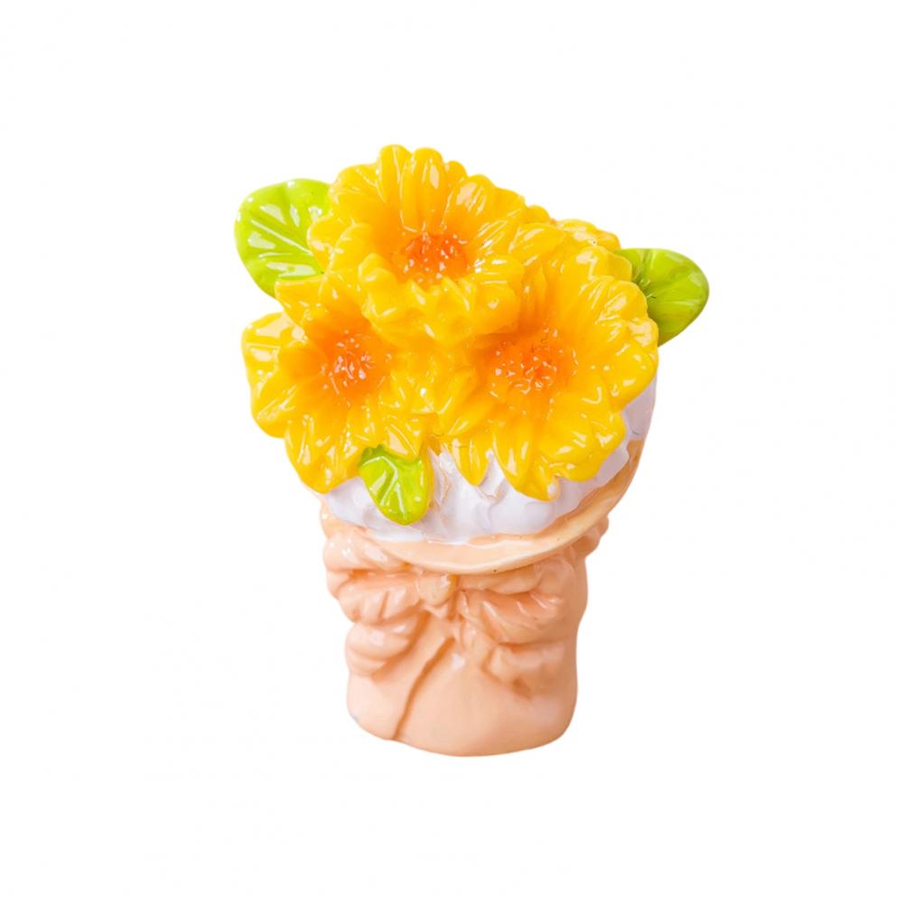 Cute Dollhouse Accessories Micro Landscape Ornament Set with Cute Cat Figurine Sunflower Miniature Pastoral Healing for Diy
