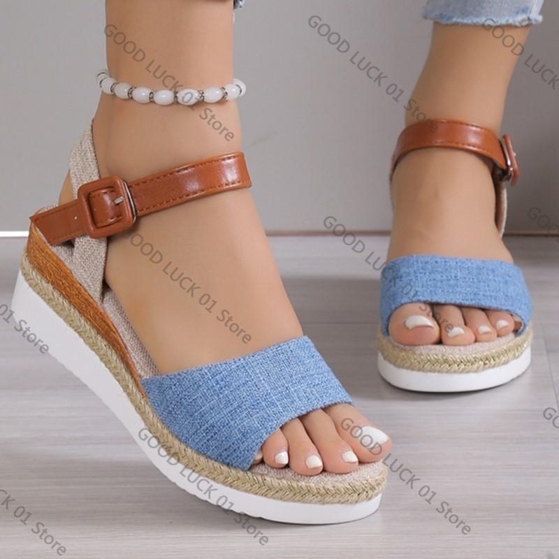 Fashion 2025 Fashion Sandals Summer Shoes Women Wedge Shoes Woman Party Women's Sandals Soft Retro Footwear Female Heeled Sandals