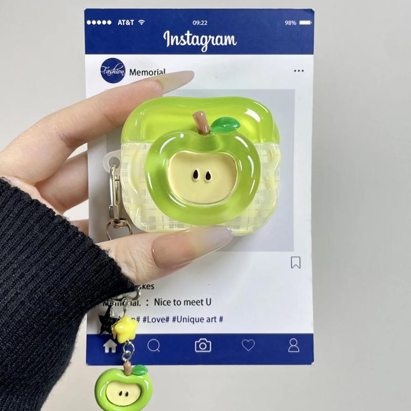 Simple three-dimensional apple for apple AirPods 1 /1 generation earphone cover pro1 soft silicone 1 protective case cartoon