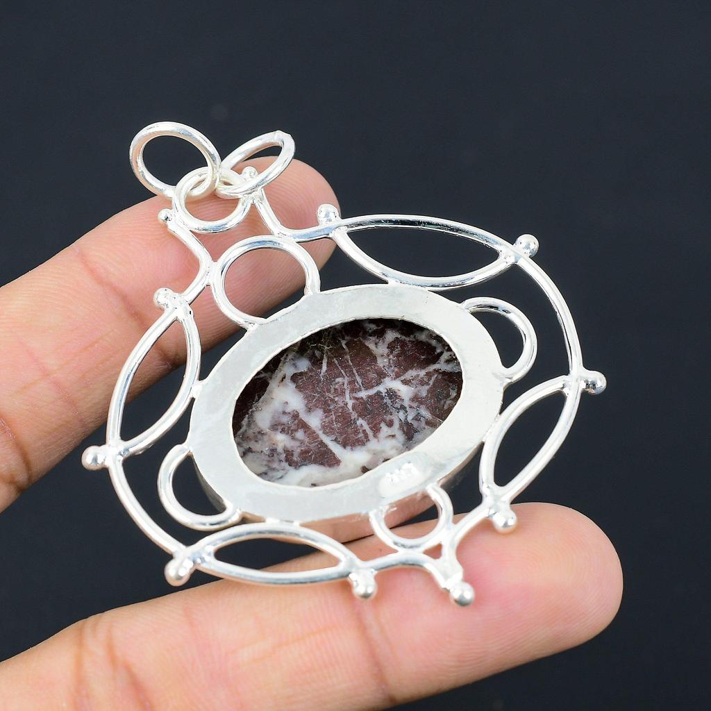 Womens Day Sale Sterling Silver Oval Coconut Jasper Stone Mother Trendy Pendant