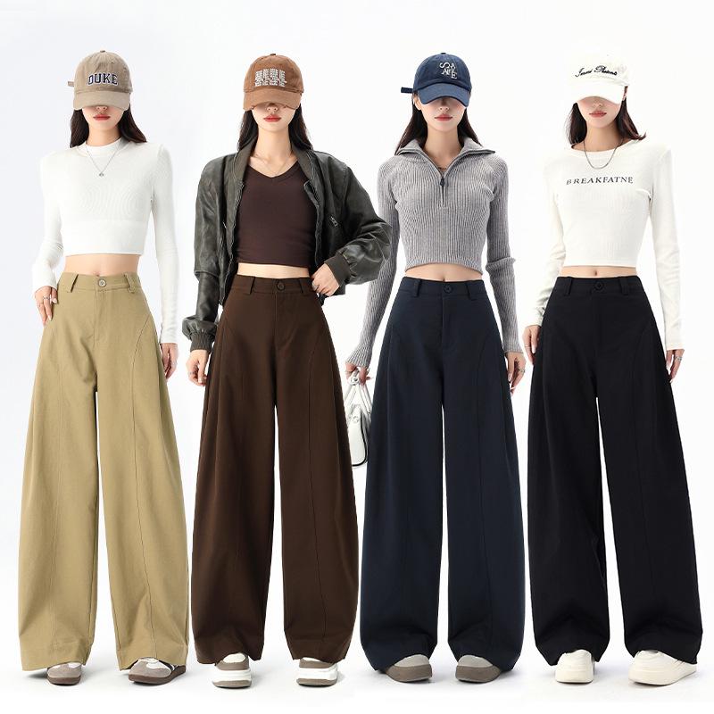 Jialiang Korean Style High Waist Wide Leg Pants – Women's Spring 2026 Collection