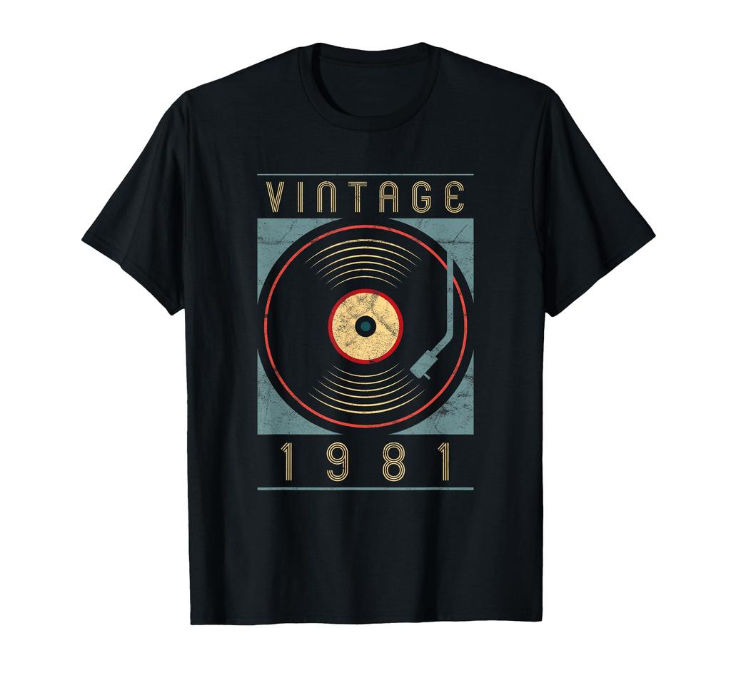 Tricou Retro DJ Personalizat Vintage 1981 Platan Vinil
