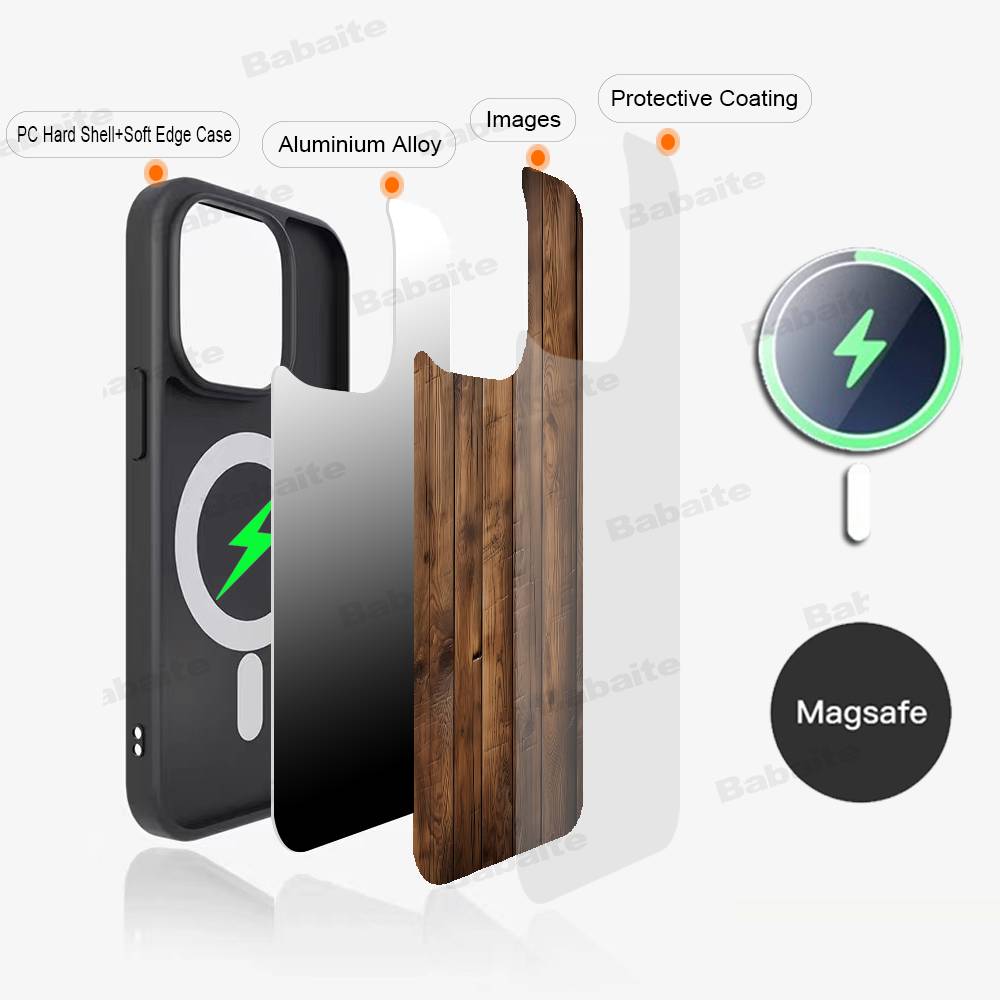 Wood Texture Art For Magsafe Phone Case For IPhone 17 Air 16 15 14 13 12 11 Pro Max Plus Shockproof Cover
