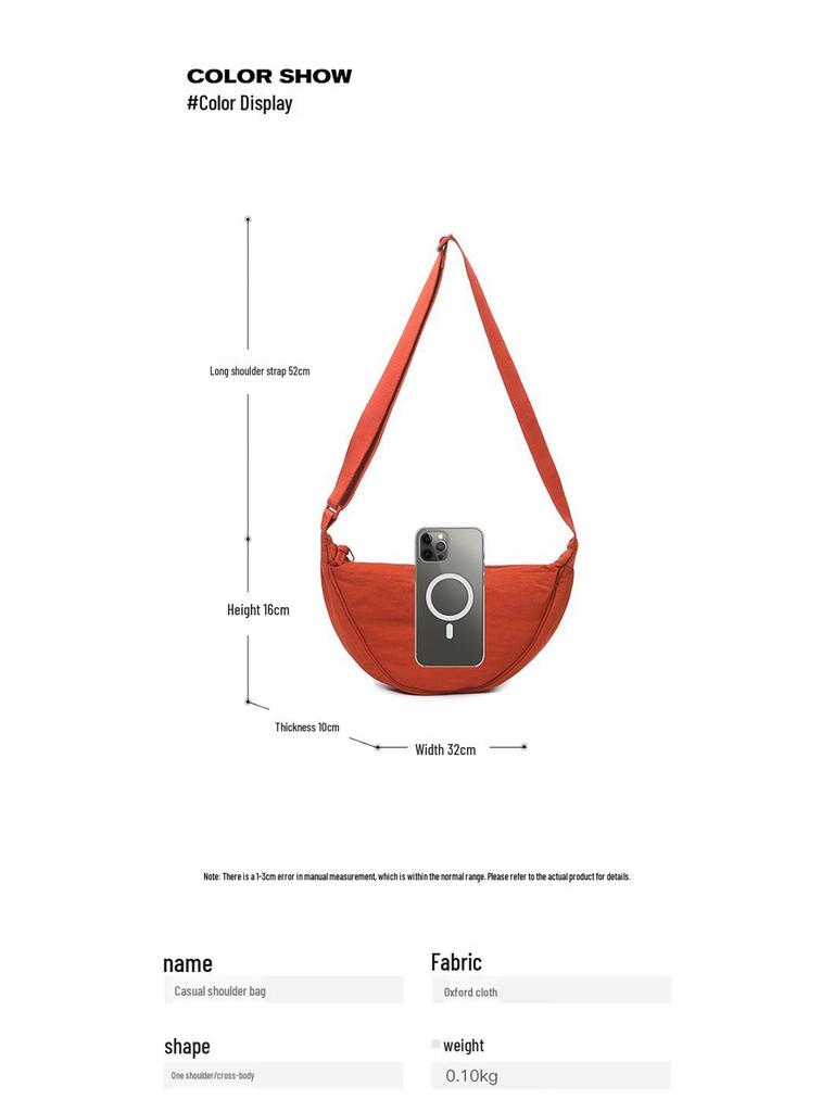 Damen Nylon Crossbody Dumpling Bag - Stilvolle Umhängetasche für Studentinnen