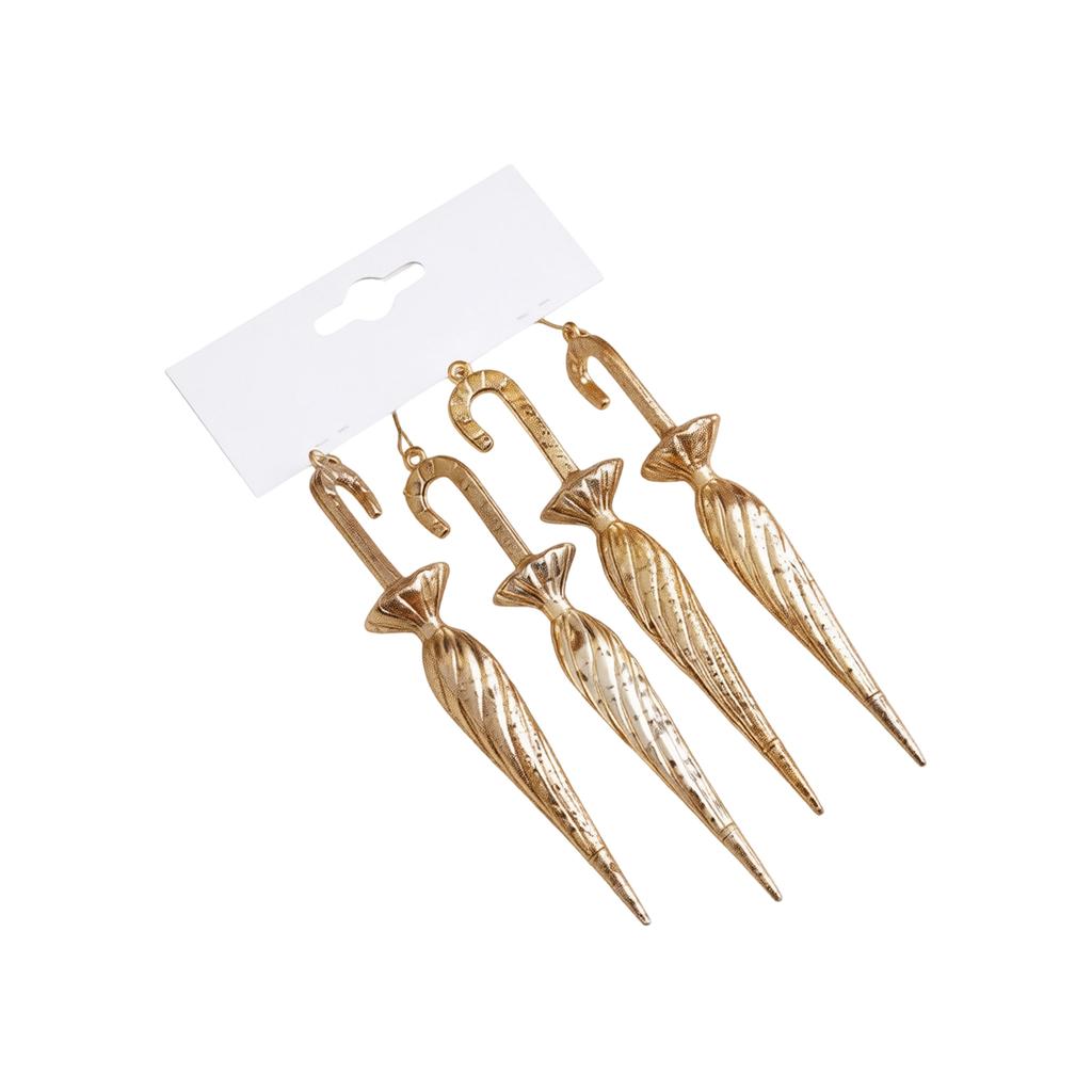 Christmas Plastic Umbrella and Icicle Ornaments, Multi-Pack Assorted Hanging Decorations for Home Party Holiday Decor