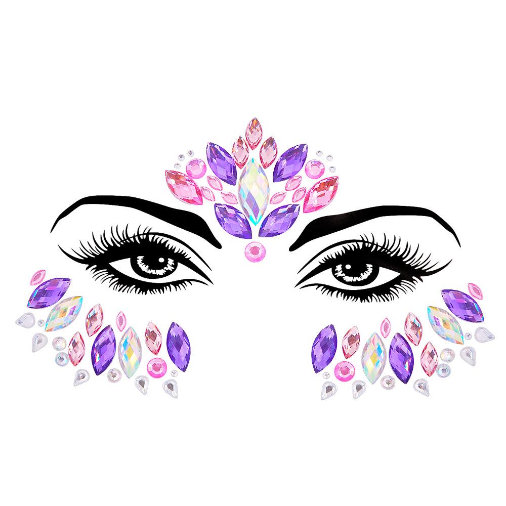 Crystal Tattoo Sticker Glitter Eyeliner Eyebrow Makeup Face Eyes Diamond Temporary Tattoo Rock Rhinestone 3D Eyeliner Stickers
